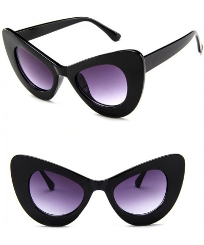 Wayfarer Women Classic Cat Eye Big Oversized Thick Gothic Plastic Vintage Sunglasses - H - CN18NK7I3R8 $9.08