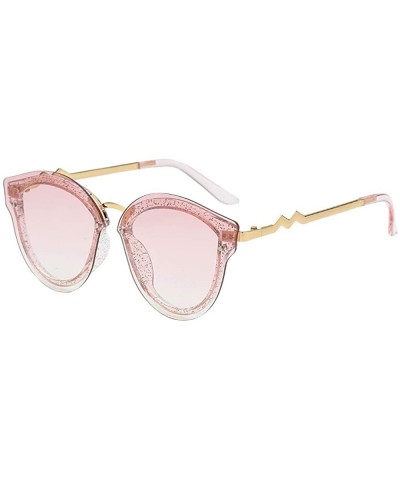 Goggle Women Fashion Vintage Irregular Shape Sunglasses-Unisex Cute Eyewear - B - C118SGWCOCA $6.27
