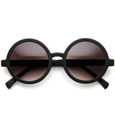 Oversized Cute Mod-era Vintage Inspired Round Circle Sunglasses (Matte Black Lavender) - CJ11LXODI49 $9.59