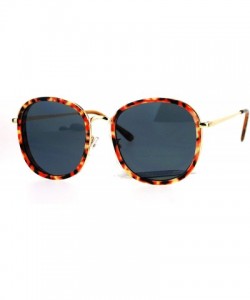 Square Retro Modern Fashion Sunglasses Womens Vintage Round Square Shades UV 400 - Orange Marble - CR185RWA6CL $14.34