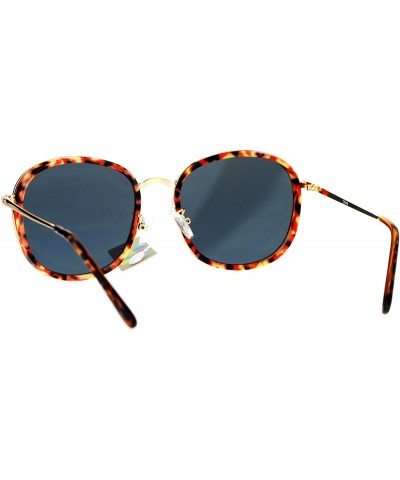 Square Retro Modern Fashion Sunglasses Womens Vintage Round Square Shades UV 400 - Orange Marble - CR185RWA6CL $14.34