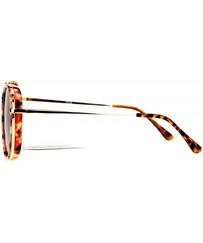 Square Retro Modern Fashion Sunglasses Womens Vintage Round Square Shades UV 400 - Orange Marble - CR185RWA6CL $14.34