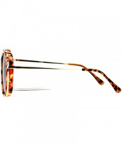 Square Retro Modern Fashion Sunglasses Womens Vintage Round Square Shades UV 400 - Orange Marble - CR185RWA6CL $14.34