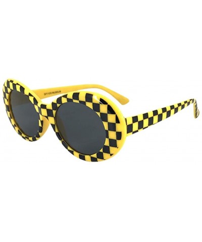 Goggle Retro Vintage Clout Goggles Unisex Sunglasses Rapper Oval Glasses - CB18CRL4KTG $10.34