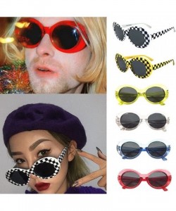 Goggle Retro Vintage Clout Goggles Unisex Sunglasses Rapper Oval Glasses - CB18CRL4KTG $10.34