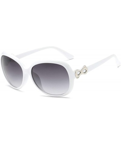 Oversized Vintage Infinity Sunglasses for Women Plate Resin UV 400 Protection Sunglasses - White - CQ18SASS4M6 $13.73