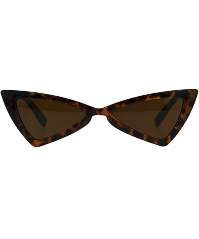 Cat Eye Womens Squared Triangle Gothic Retro Cat Eye Plastic 20s Sunglasses - Tortoise Brown - CN180K8EI0U $20.67