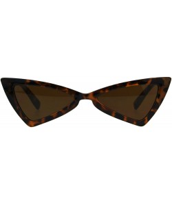 Cat Eye Womens Squared Triangle Gothic Retro Cat Eye Plastic 20s Sunglasses - Tortoise Brown - CN180K8EI0U $7.21
