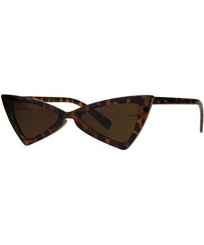 Cat Eye Womens Squared Triangle Gothic Retro Cat Eye Plastic 20s Sunglasses - Tortoise Brown - CN180K8EI0U $7.21