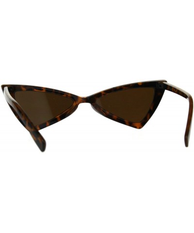 Cat Eye Womens Squared Triangle Gothic Retro Cat Eye Plastic 20s Sunglasses - Tortoise Brown - CN180K8EI0U $7.21