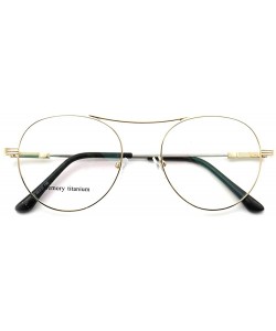 Aviator Classic Retro Oversized Aviator Style Memory Metal Optical Eyeglass Frames - Gold - CG18NCX8MYA $15.87