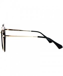 Butterfly Oversized Womens Sunglasses Big Square Butterfly Double Frame UV 400 - Black Gold - CG1877HD9XE $22.88