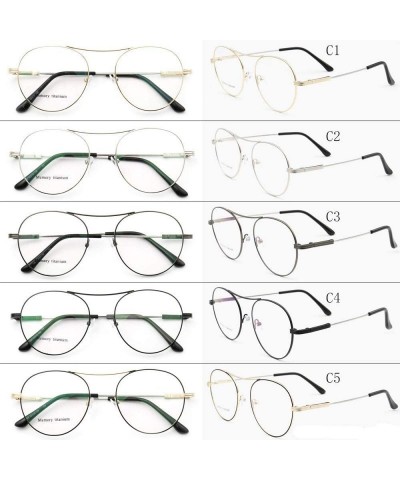 Aviator Classic Retro Oversized Aviator Style Memory Metal Optical Eyeglass Frames - Gold - CG18NCX8MYA $15.87