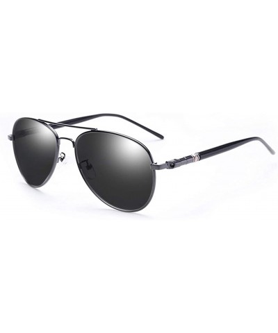 Sport Polarized Sunglasses Metal Frame UV 400 Protection with Glasses Case Unisex - Black - CX19235Z4YA $15.89