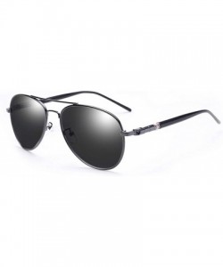 Sport Polarized Sunglasses Metal Frame UV 400 Protection with Glasses Case Unisex - Black - CX19235Z4YA $10.04