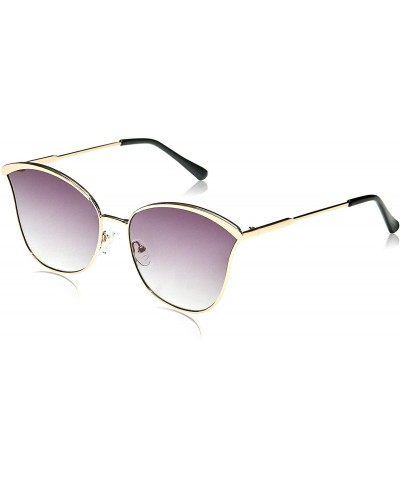 Cat Eye Cateye Sunglasses Mirrored Lens Metal Frame MR1091 - C2 Gold Frame/Gradient Grey Lens - CW18GRICCON $27.09