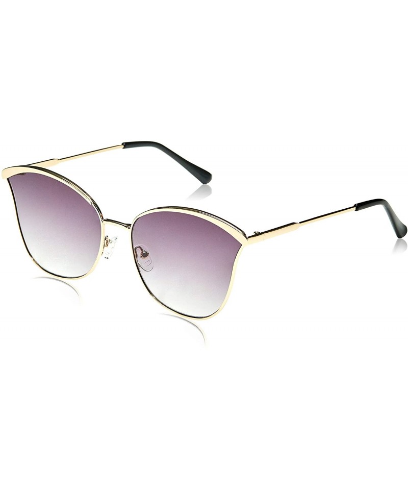 Cat Eye Cateye Sunglasses Mirrored Lens Metal Frame MR1091 - C2 Gold Frame/Gradient Grey Lens - CW18GRICCON $27.09