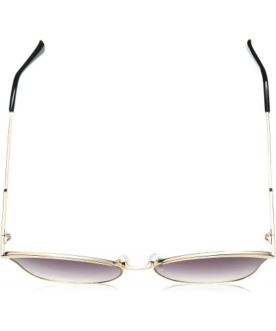 Cat Eye Cateye Sunglasses Mirrored Lens Metal Frame MR1091 - C2 Gold Frame/Gradient Grey Lens - CW18GRICCON $27.09