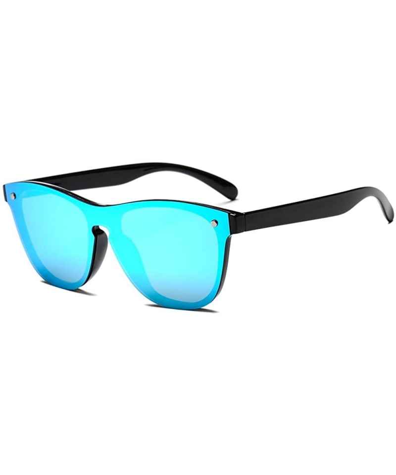 Wayfarer Blenders Sunglasses Blenders Eyewear Sunglasses Women Polarized SunglassesJH9004 - Black Frame Blue Mirror - CQ18LL3...