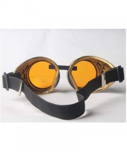Goggle Retro Vintage Cyber Goggles Steampunk Welding Gothic ABS Frame Glasses Rustic - Retro Copper Frame+orange Lenses - CU1...