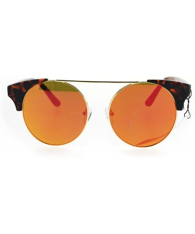 Cat Eye Womens Hippie Round Circle Lens Cat Eye Fashion Retro Sunglasses - Tortoise Orange - CM12O5QJL3G $13.43
