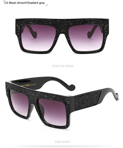 Rimless Fashion Reinestone Sunglasses Women Brand Designer Vintage Men Crystal 997254Y - Gloss Black - C1184XUHY7Y $14.07
