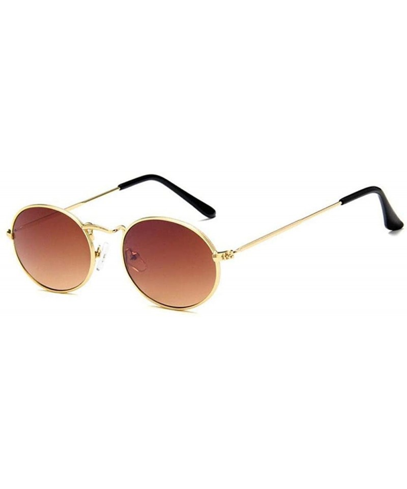 Oval Luxury Retro Small Metal Frame Steampunk Sunglasses Men Women Vintage Oval C2 - C3 - CA18YKUR4WH $7.31