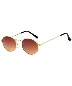 Oval Luxury Retro Small Metal Frame Steampunk Sunglasses Men Women Vintage Oval C2 - C3 - CA18YKUR4WH $7.31