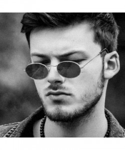 Oval Luxury Retro Small Metal Frame Steampunk Sunglasses Men Women Vintage Oval C2 - C3 - CA18YKUR4WH $18.75