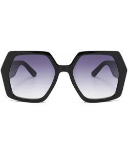 Square 2019 new fashion trend unisex big box square brand designer sunglasses UV400 with box - Black - C918SMSMOYN $10.86