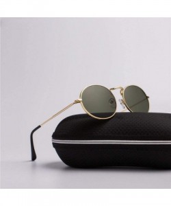 Oval Luxury Retro Small Metal Frame Steampunk Sunglasses Men Women Vintage Oval C2 - C3 - CA18YKUR4WH $18.75