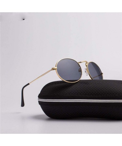 Oval Luxury Retro Small Metal Frame Steampunk Sunglasses Men Women Vintage Oval C2 - C3 - CA18YKUR4WH $7.31