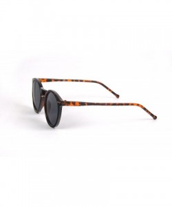 Round Unisex Retro Round Sunglasses - Tortoise-smoke Lens - CE11BS3BXO7 $13.64