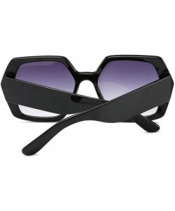 Square 2019 new fashion trend unisex big box square brand designer sunglasses UV400 with box - Black - C918SMSMOYN $10.86