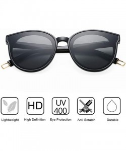 Round Round Sunglasses for Men and Women Oversized Vintage Shades-60mm - Black/Grey - CB18S7LU8WQ $13.25