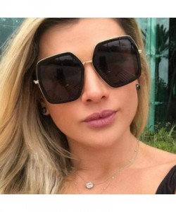 Square Big Shiny Sunglasses For Women 2019 New Oversized Square G Red Green Brand Blue - Doublegray - CG18XE9HH9N $8.12