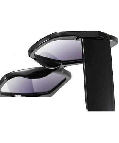 Square 2019 new fashion trend unisex big box square brand designer sunglasses UV400 with box - Black - C918SMSMOYN $10.86