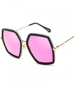 Square Big Shiny Sunglasses For Women 2019 New Oversized Square G Red Green Brand Blue - Doublegray - CG18XE9HH9N $8.12