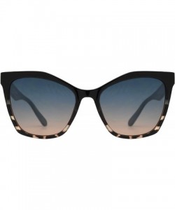 Square Womens Cateye Sunglasses with Heart Accent - UV Protection - Black Fade + Blue Pink - CZ18WZX6L95 $12.69