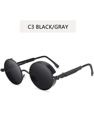 Goggle Classic Gothic Steampunk Sunglasses Sun Glasses Men Women Vintage Round Fashion Driving Goggle UV400 - CZ1985343I2 $28.56