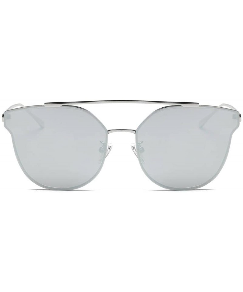 Square Stylish Sunglasses for Men Women 100% UV protectionPolarized Sunglasses - Silver - CP18S9QHWUL $10.52