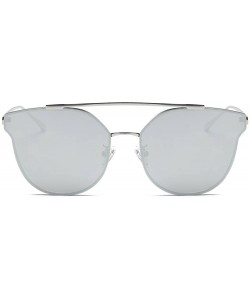 Square Stylish Sunglasses for Men Women 100% UV protectionPolarized Sunglasses - Silver - CP18S9QHWUL $10.52
