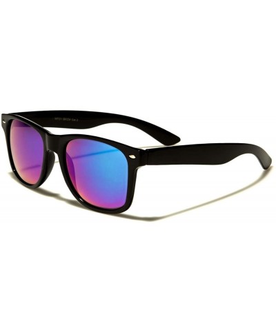 Wayfarer Classic Retro 80s 90s Indie Style Summer Fashion Mirrored Lens Sunglasses - Black / Green - CP18977EDGG $15.82
