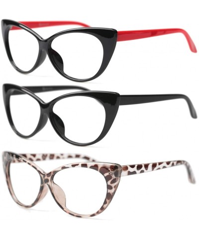 Cat Eye 3-Pair Value Pack Fashion Designer Cat Eye Reading Glasses for Womens - 3 Pairs Mixed Colors - CJ12HEY4G79 $32.03