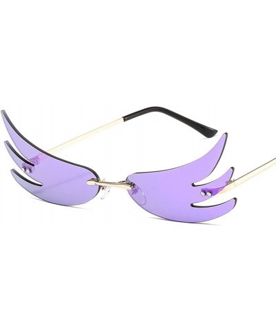 Rimless Wing Rimless Sunglasses for Women Sun Glasses Unique Eyeglasses UV400 - C6 Gold Pink - CO1902ALA2Y $15.44