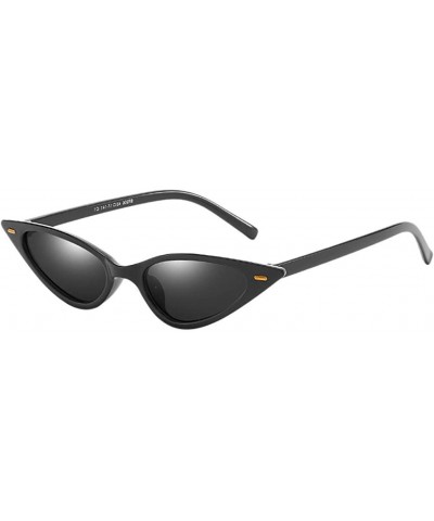 Rectangular Retro Narrow Cat Eye Sunglasses for Women Clout Goggles Plastic Frame Birthday Gift For Girls - 5 - C118SA6Q4NU $...