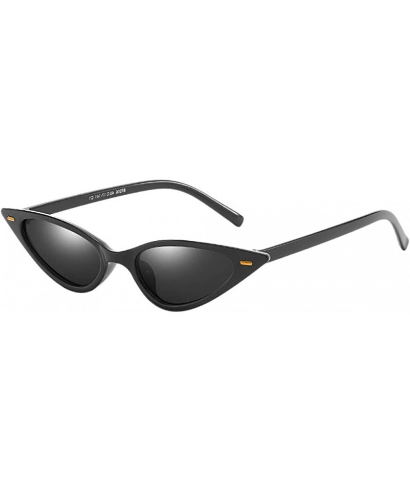 Rectangular Retro Narrow Cat Eye Sunglasses for Women Clout Goggles Plastic Frame Birthday Gift For Girls - 5 - C118SA6Q4NU $...