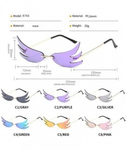 Rimless Wing Rimless Sunglasses for Women Sun Glasses Unique Eyeglasses UV400 - C6 Gold Pink - CO1902ALA2Y $15.44