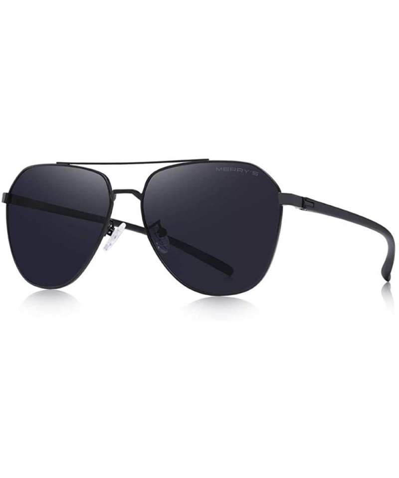 Oversized DESIGN Men Classic Pilot Sunglasses Aviation Frame HD Polarized C01 Black - C01 Black - CA18XDWO426 $18.29