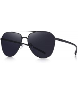 Oversized DESIGN Men Classic Pilot Sunglasses Aviation Frame HD Polarized C01 Black - C01 Black - CA18XDWO426 $18.29